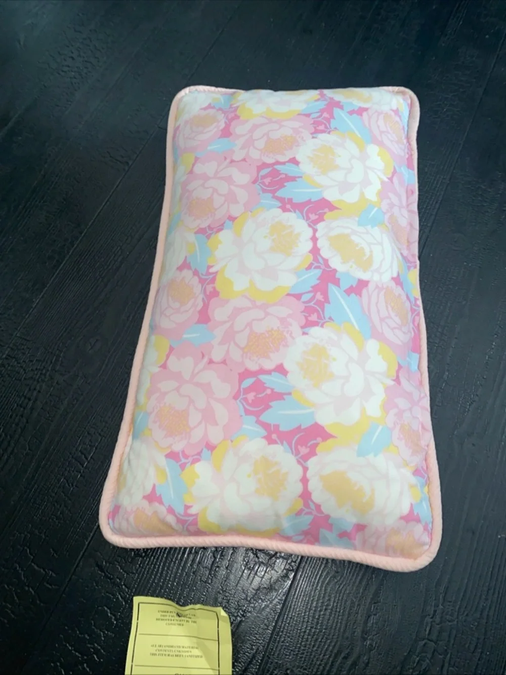Floral Lumbar Throw Accent Pillow With Insert pastel pink blue, yellow white‎